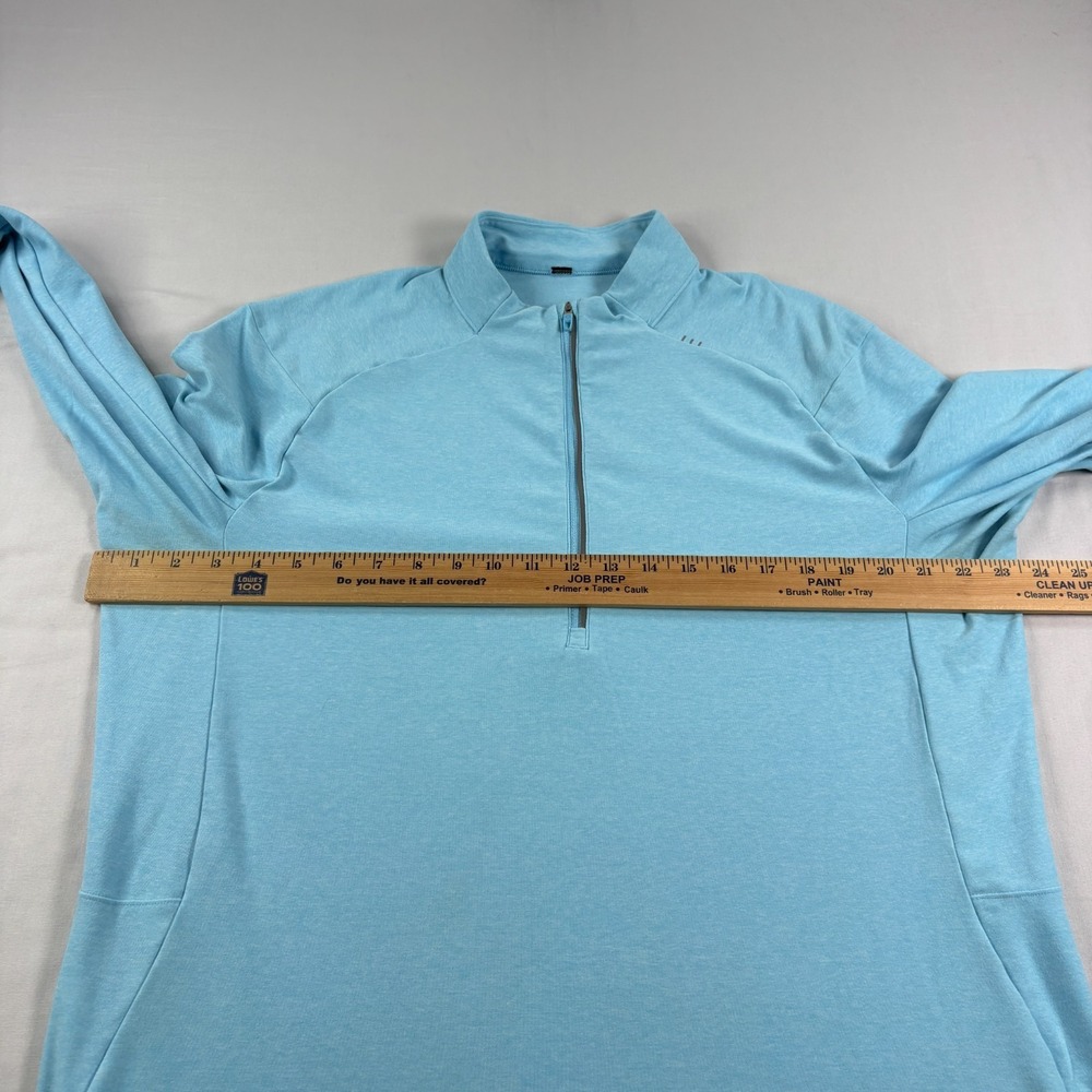 Lululemon Shirt Mens XL Blue Surge Warm 1/2 Zip Pullover Stretch Athleisure - Picture 4 of 9